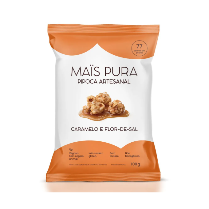 Pipoca mais pura caramelo e flor-de-sal 100g